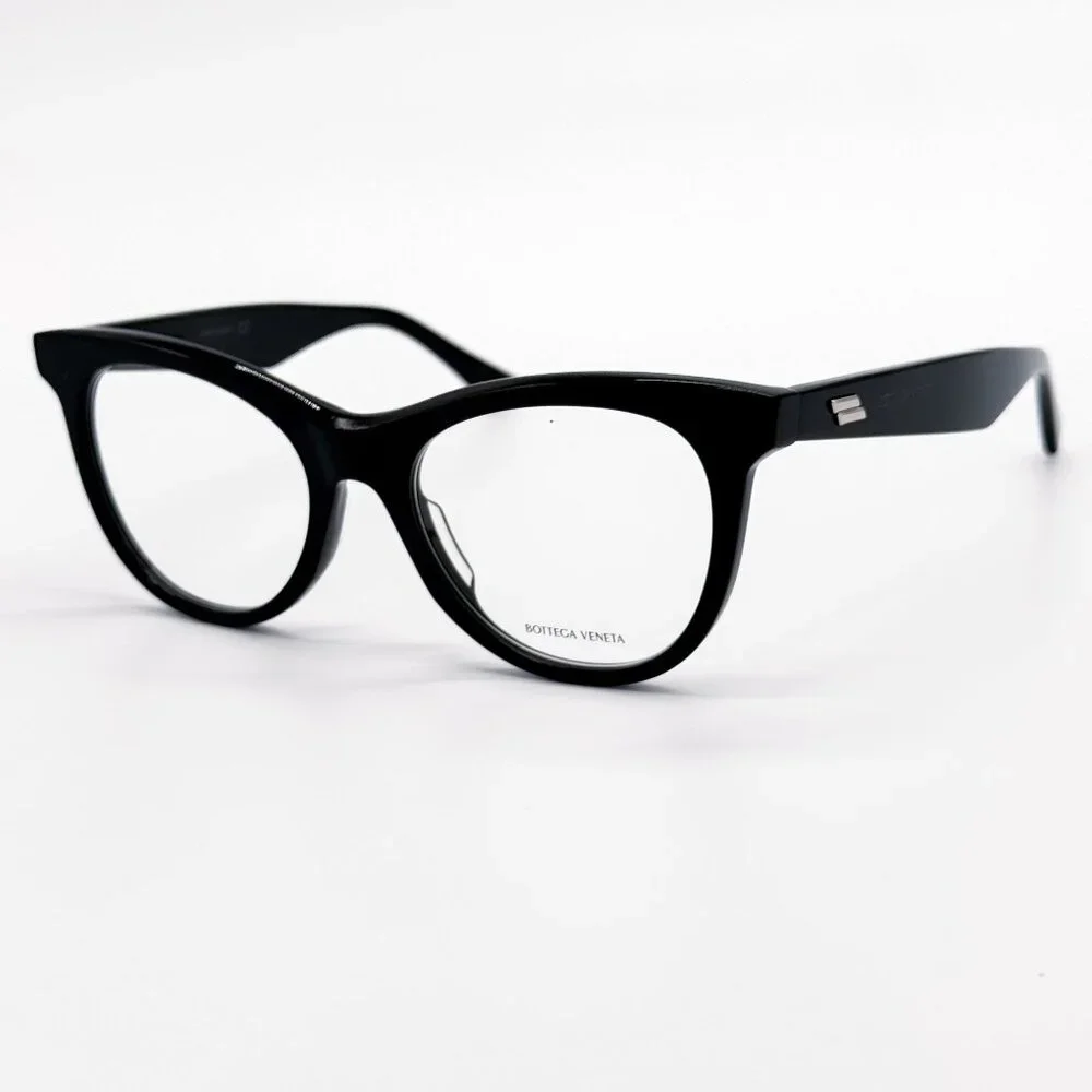 NEW BOTTEGA VENETA EYEGLASSES BV1064O 001 ROUND BLACK WOMEN EYEWEAR